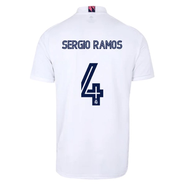 Camiseta Real Madrid Replica Primera Ropa NO.4 Sergio Ramos 2020/21 Blanco